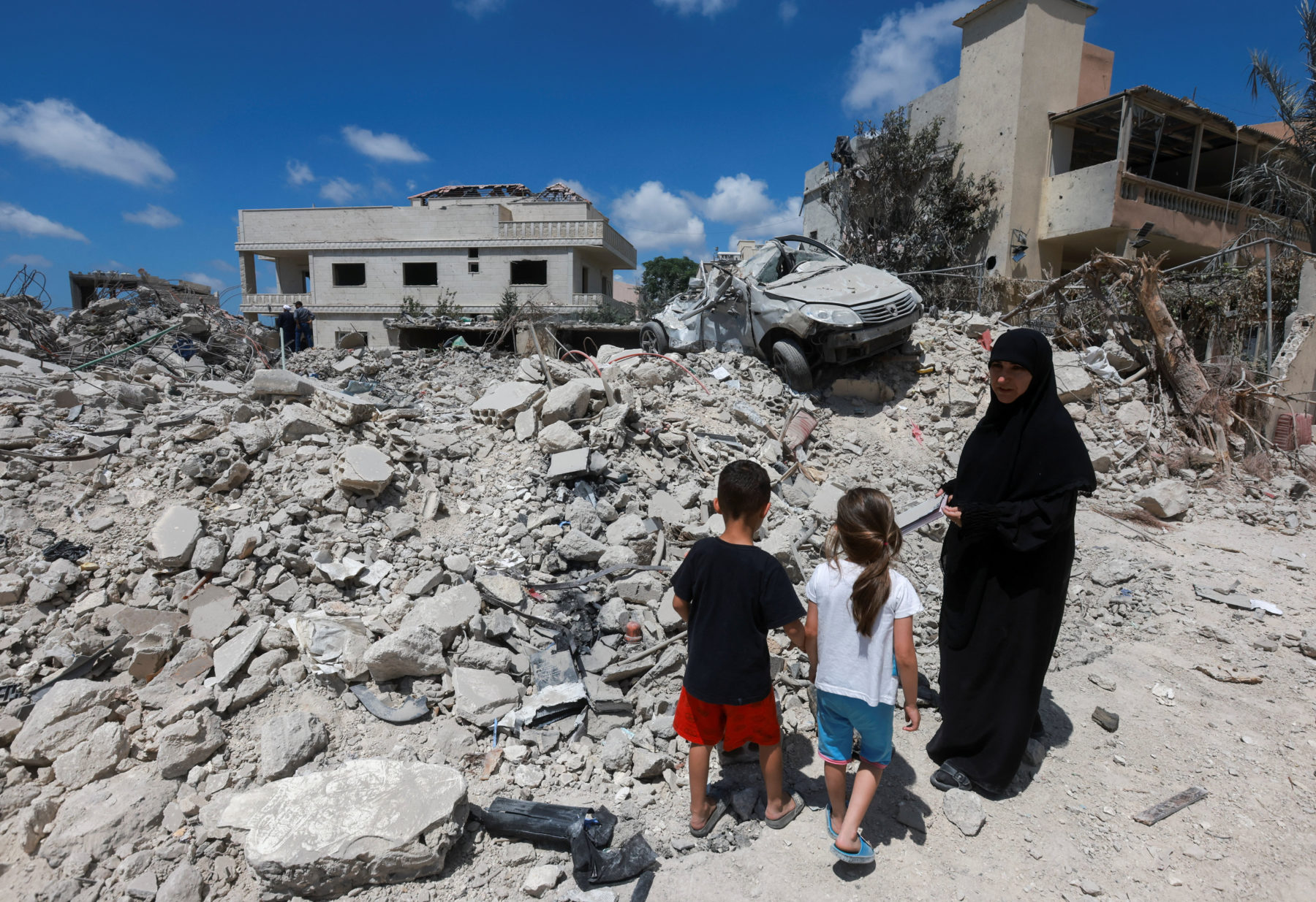 Destruction in the Monastery of Qanun al-Nahr in the Tire district of southern Lebanon
