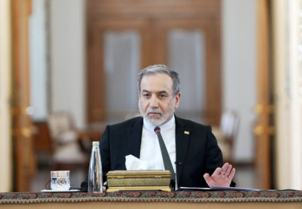 Iranian Foreign Minister Abbas Araqchi speaks during a meeting with foreign ambassadors, in Tehran