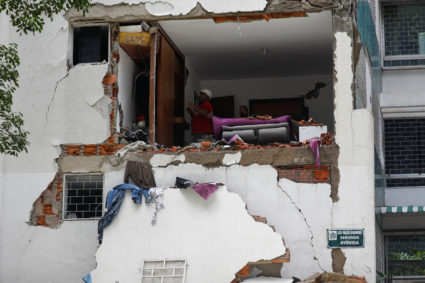 Aftermath of earthquakes in Caracas