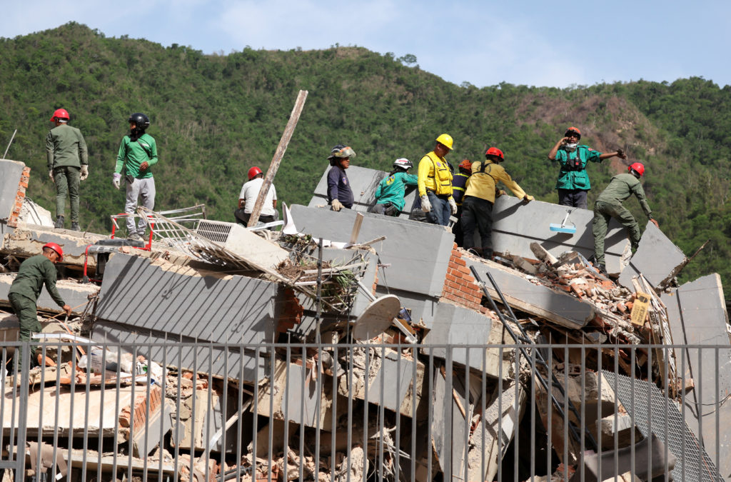 Aftermath of earthquakes in Caracas