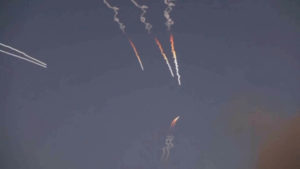 Iranian missiles are launched from a location given as Tehran