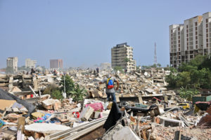 Aftermath of earthquakes in La Guaira