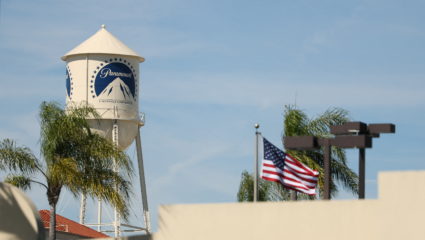 A general view of Paramount Pictures Studios and its iconic water tower in Los Angeles