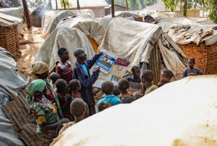 Ebola awareness campaign spreads at Kpangba displaced camp while Ebola cases were observed