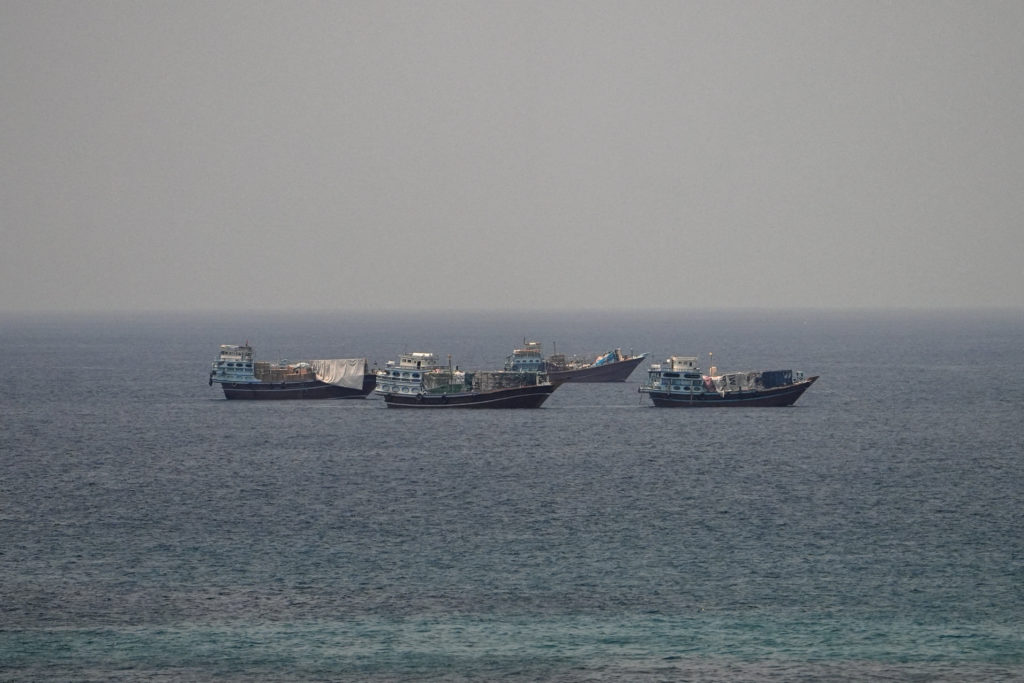 Vessels at the Strait of Hormuz, as seen from Musandam