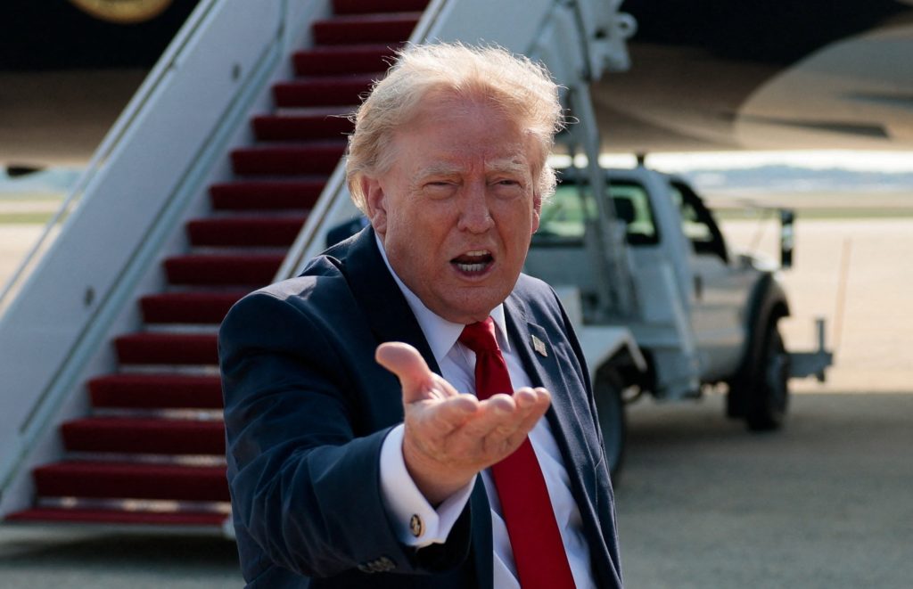 U.S. President Trump boards new Air Force One, a plane gifted by Qatari government, at Joint Base Andrews
