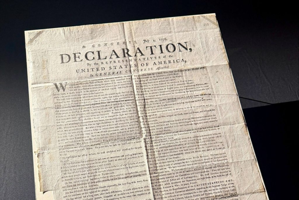 Rare copy of Declaration of Independence found by UK National Archives in papers of captured U.S. privateer ship