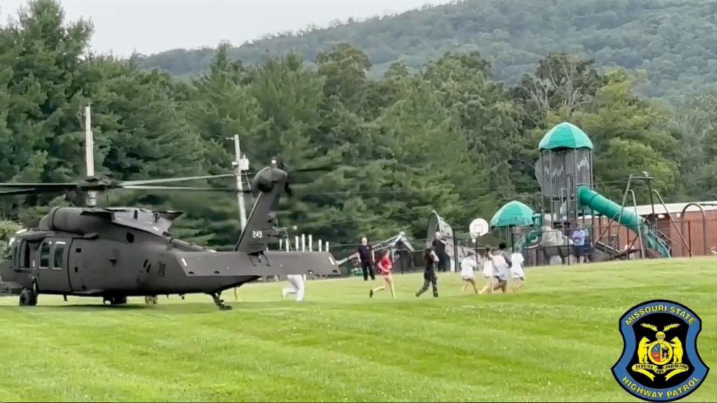 More than 200 people at a summer camp helicoptered to safety as Missouri faces flooding