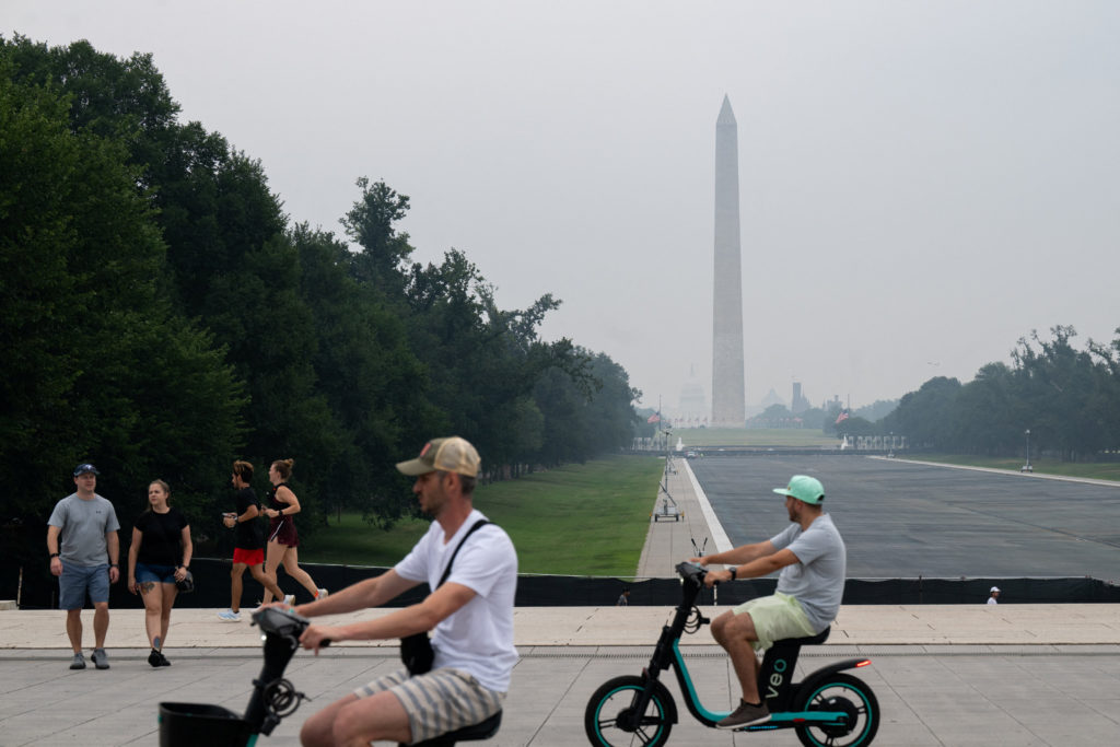 Smoke from Canada wildfires lingers over DC