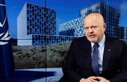 FILE PHOTO: International Criminal Court (ICC) Prosecutor Karim Khan talks during an interview with Reuters