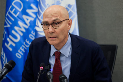 FILE PHOTO: UN High Commissioner for Human Rights Volker Turk holds a press conference, in Beirut