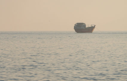 Vessels at the Strait of Hormuz, as seen from Musandam