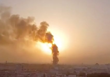 Smoke rises, after reports of multiple U.S. strikes, in Ahvaz
