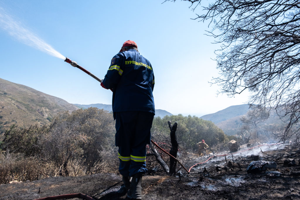 2 firefighters die in a wildfire on the southern Greek island of Crete
