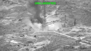 Explosions at an unknown location, during what U.S. Central Command says are strikes on Iran