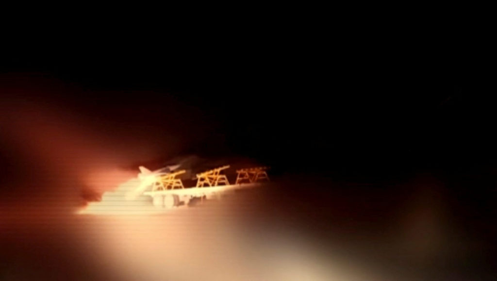 A still image from handout video released July 14, 2026 said to show a drone being launched by Iran from an unknown locati...