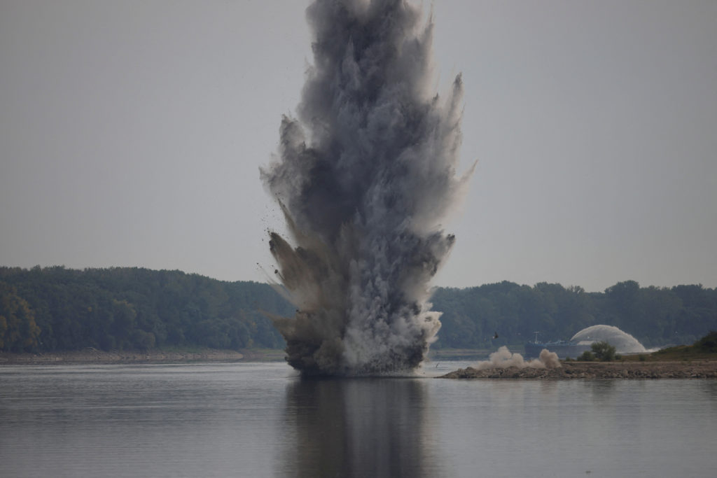 Romanian navy attempts Danube diversion with controlled explosions