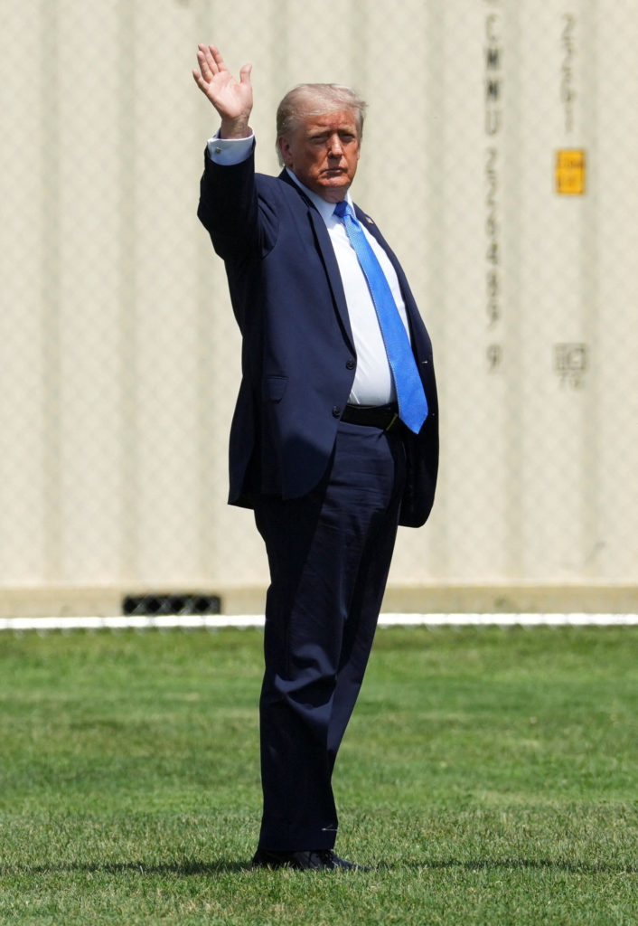 U.S. President Trump boards Marine One at the White House in Washington