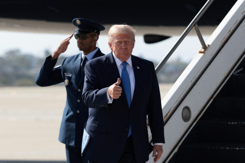 U.S. President Donald Trump visits California