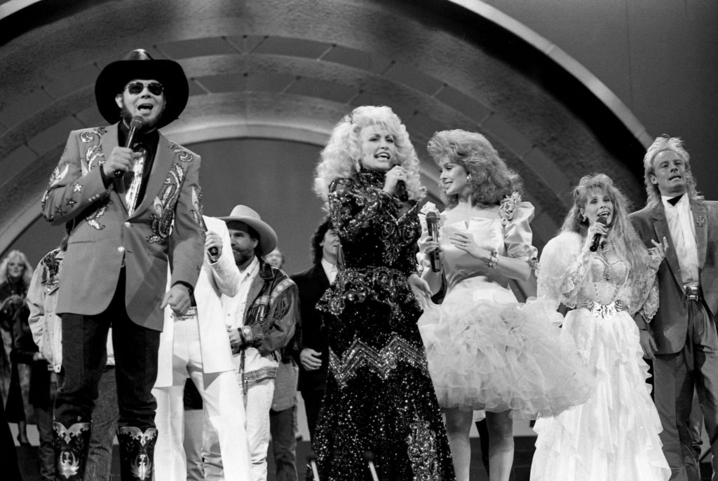 Host Dolly Parton at a CMA Awards show at the Grand Ole Opry House in Nashville