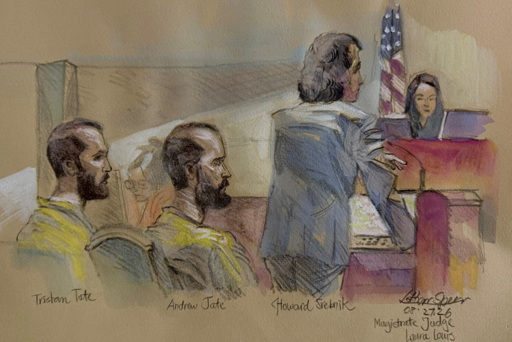 Tate brothers appear in court, asking to be released from jail during extradition fight