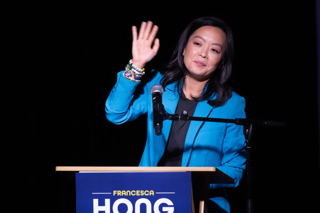 Wisconsin Gubernatorial Candidate Francesca Hong Holds Her Primary Election Night Event