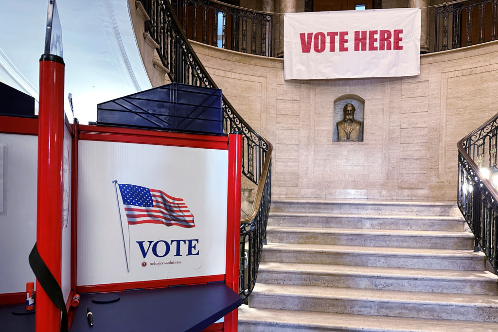 Early voting for the U.S. presidential primary election is open at City Hall in Medford