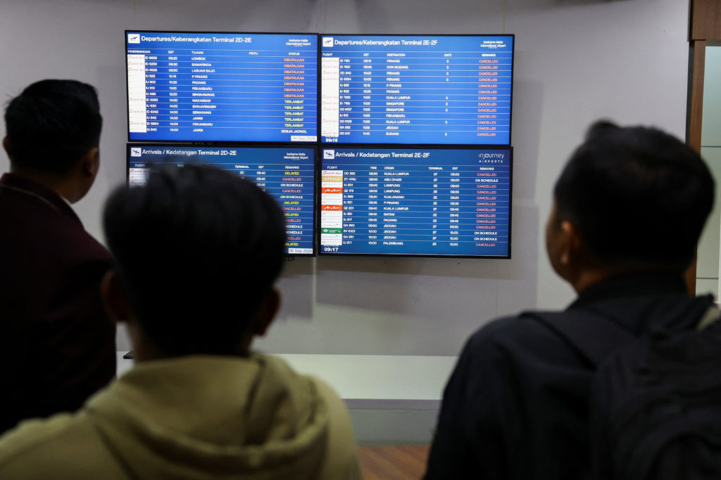 Soekarno Hatta International Airport closed its operations due to the eruption of the Mount Anak Krakatau volcano, in Tang...