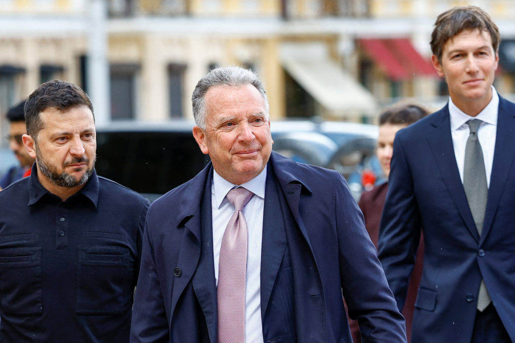 Ukraine's President Zelenskiy welcomes U.S. special representatives Witkoff and Kushner in Kyiv