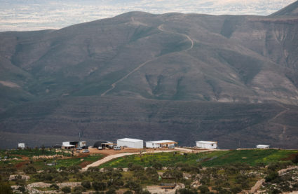 A new Israeli settlement near the Palestinian village of Turmus Aya