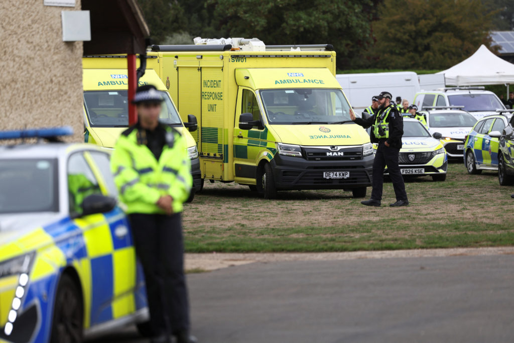 UK police arrest 5 men near an air base used by U.S. on suspicion of preparing a terrorist act