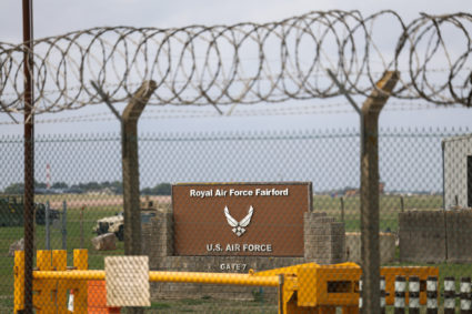 RAF Fairford airbase after a major incident, in Fairford