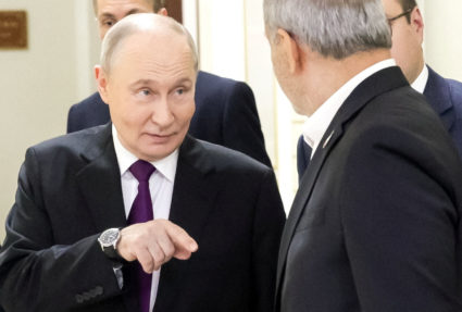 Russian President Vladimir Putin meets with Iranian President Masoud Pezeshkian in Turkmenbashi
