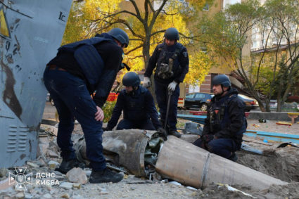 Aftermath of a recent Russian missile attack in Kyiv