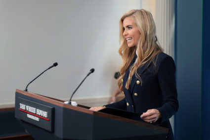 New White House Press Secretary Zacharia holds her first press briefing at the White House in Washington, DC