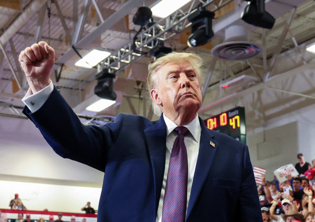 US President Trump attends a rally in Chillicothe, Ohio