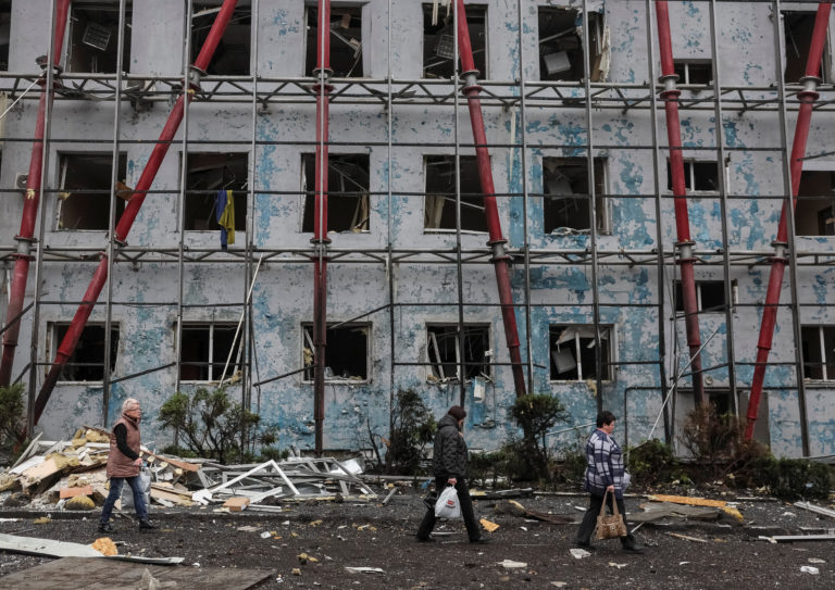 Aftermath of a Russian missile attack in Kyiv