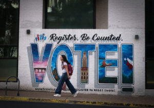 Early voting ahead of the November 3rd US midterm elections in Austin, Texas